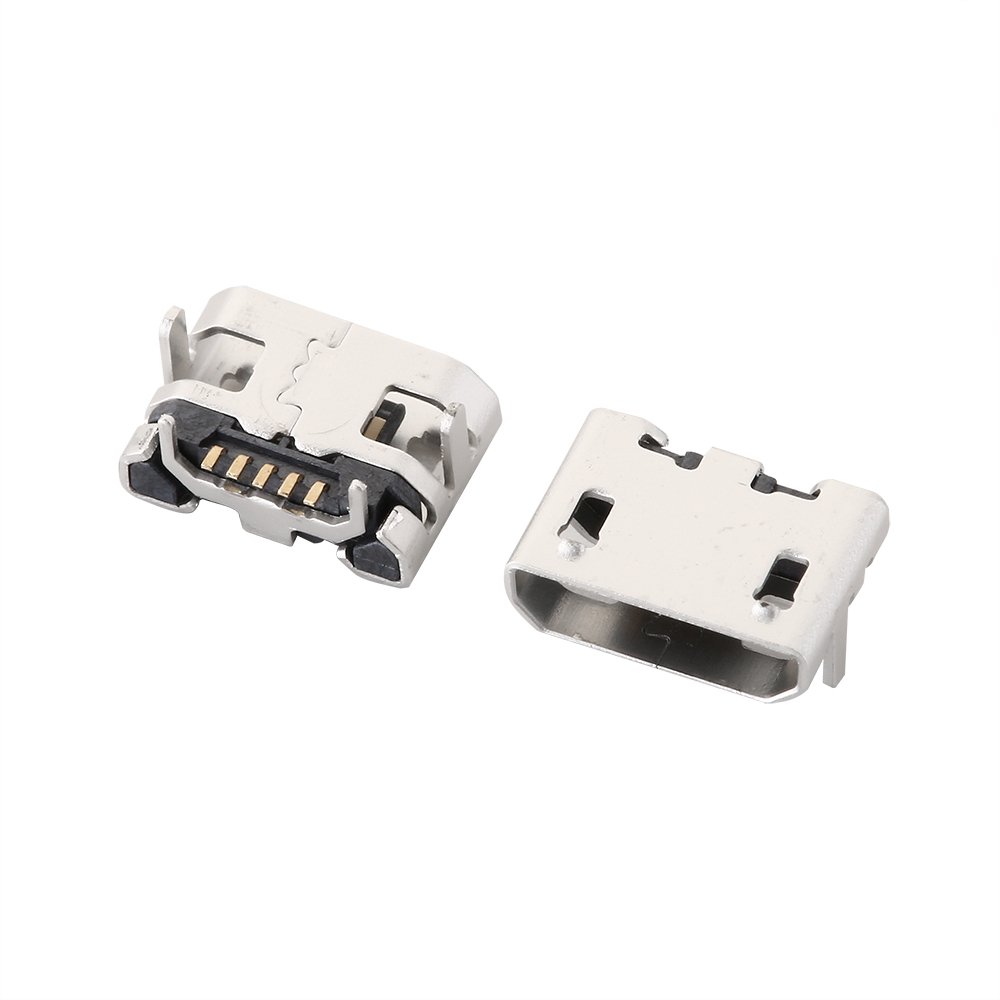 Micro usb 2p 5p jack opladningsport stik dock oplader dip smd til telefon tablets højttalere osv. port stik strømstik: Sølv / Under 5 stk