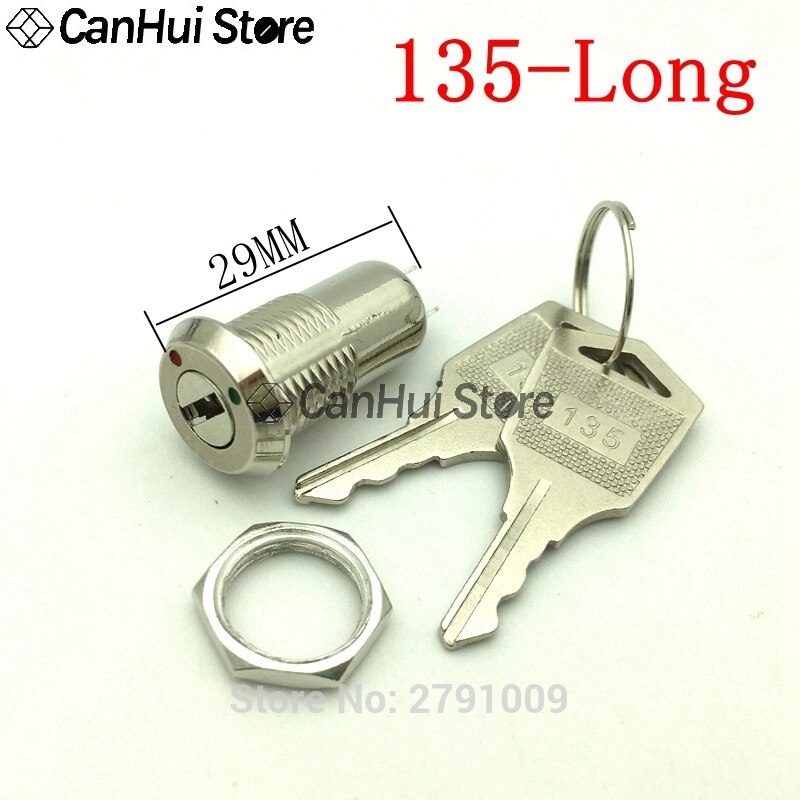 1 st 12mm elektronisk nyckelbrytare avstängd låsbrytare telefonlås säkerhetsströmbrytare 12*29/23mm s1203 135 2 stift 2 tangenter 2 position: 135- långa