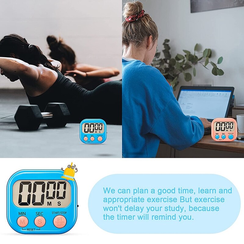 Classroom Timer for Kids ,Kitchen Timer for Cooking,Egg Timer,Magnetic Digital Clock Timer for Teacher,Study - 4 Pack