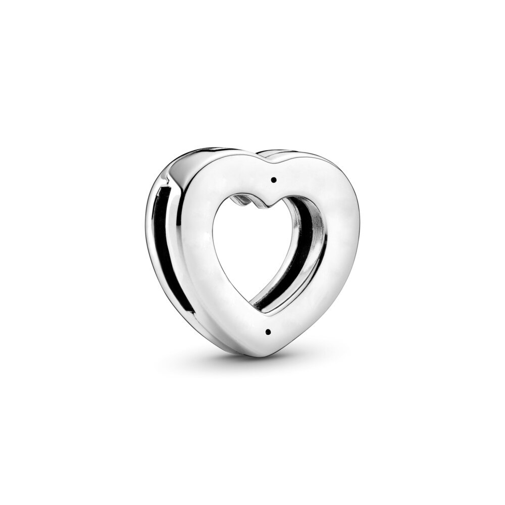 Valentine's Day Freehand Reflexions rose gold logo heart clip fit Pan bracelet original jewelry: cyan