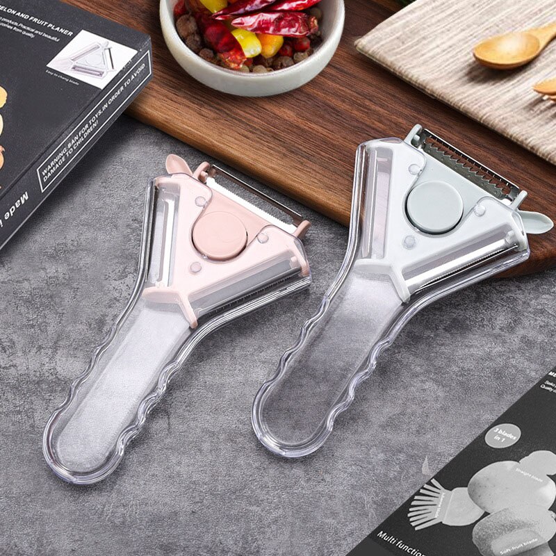 3 in 1 Magic Trio Peeler Set Slicer Stainless Steel Peeler Shredder Julienne Cutter Multi Peel Blade Zesters Grater Kitchen Tool