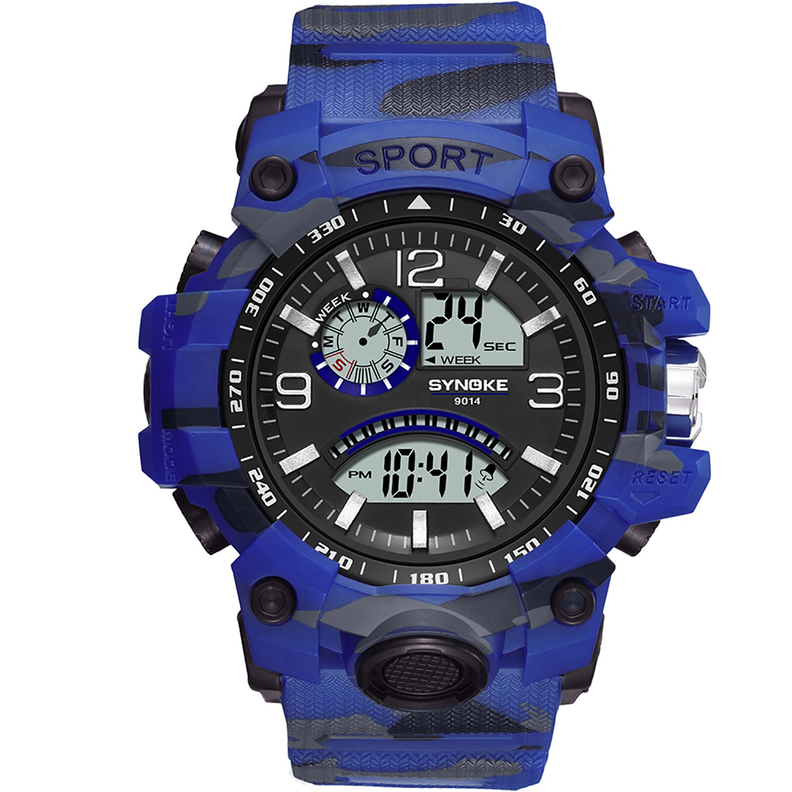 Mannen Elektronische Sport Horloge Multifunctionele Outdoor Sport Horloge Met Groot Scherm Sport Horloges: B