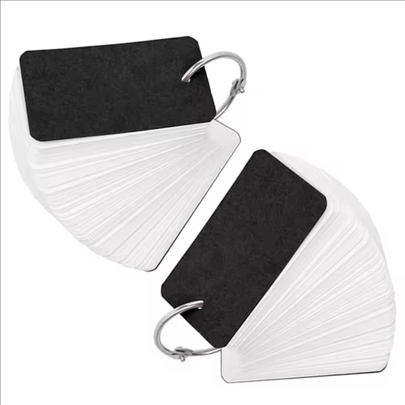 Tarjetas didácticas en blanco de papel Kraft con anillos de carpeta, libretas en espiral, Mini cuadernos, tarjetas de estudio, libro de papelería Kawaii, 400/100 hojas: Rojo