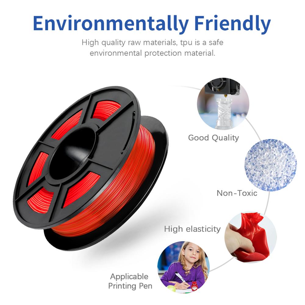 AW 3D Flexible TPU Filament 1.75mm 3D Printer Filament 0.5KG TPU High Elasticity Rubber Filament with full color