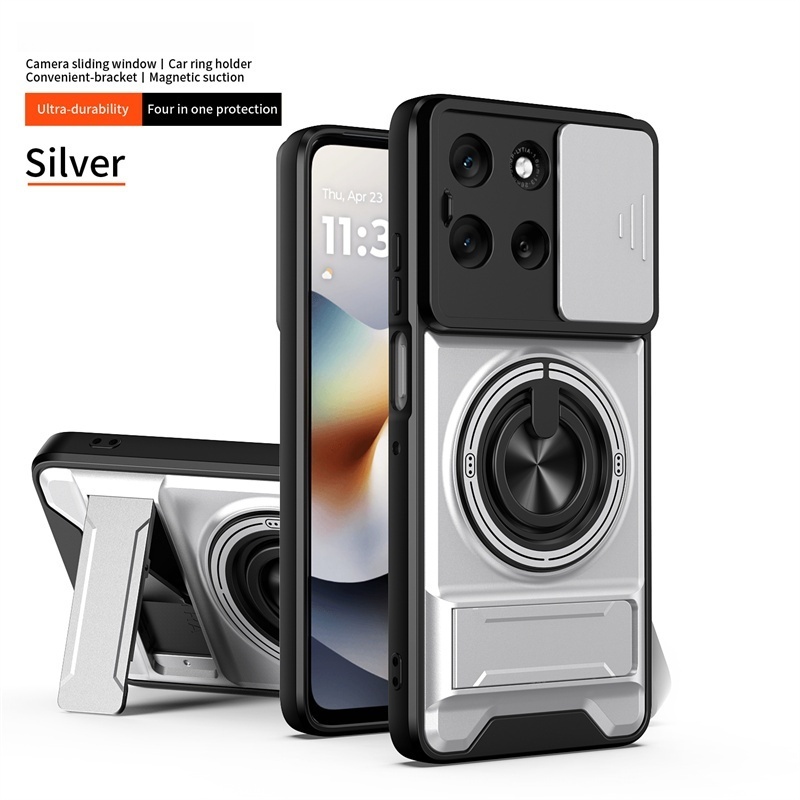 Rüstung Auto Magnetische Ring Fall Für Motorola Moto G56 G86 G35 G55 G34 G54 G64 G84 G13 G23 G53 Objektiv Schützen Abdeckung Ständer Halter Funda: Braun / Motorola moto g84