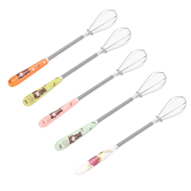Multifunction Ceramic Handle Stainless Steel Hand Egg Beater Manual Egg Stirring Whisk E5M1