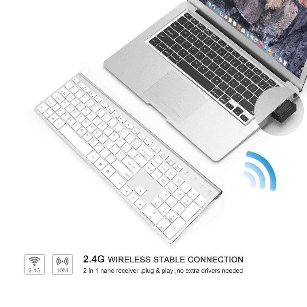 Bezprzewodowa klawiatura i mysz połączenie, 2.4 Gigahertz stabilne połączenie akumulator, UK/francja/niemcy/hiszpania/US układ