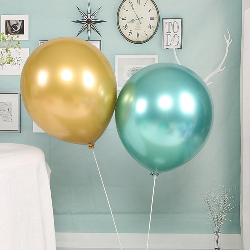 50pcs 10/12inch Chrome Metallic Latex Balloons Metallic Globos Inflatable Helium Balloon Birthday Party Decor Wedding Balloon
