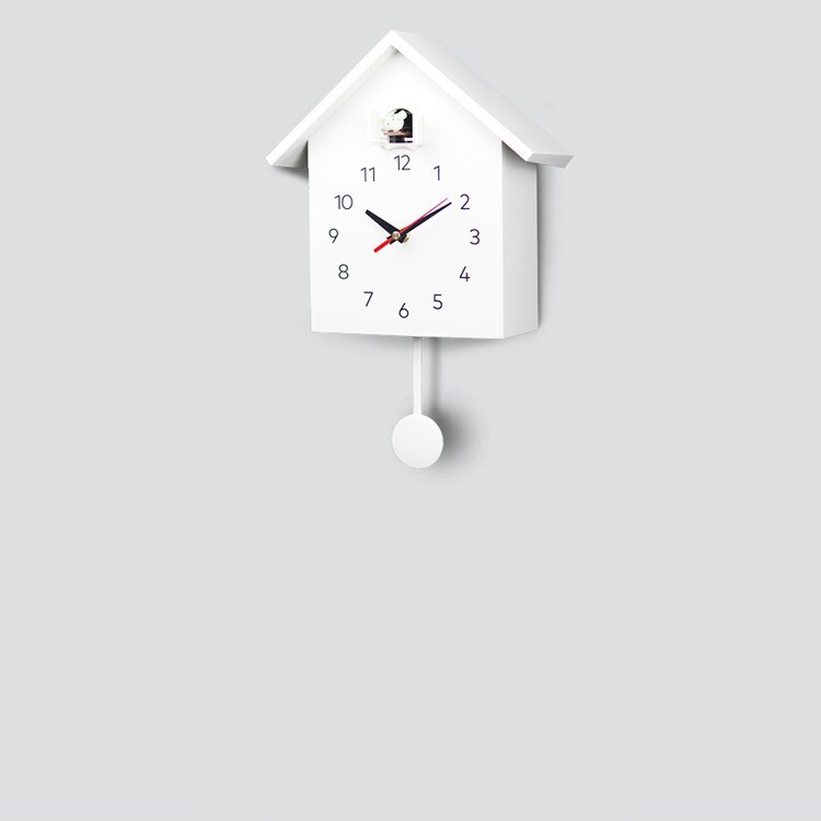 Cuckoo Quartz Wall Clock Modern Bird Hanging Watch Decoration Alarm Clocks Home Living Room White