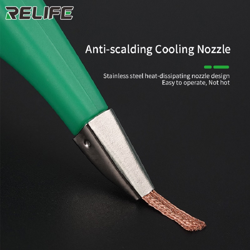 RELIFE-mecha para desoldar anticalor, malla de alambre, Control preciso, ventosa, trenza, herramienta de reparación para desoldar, removedor de soldadura