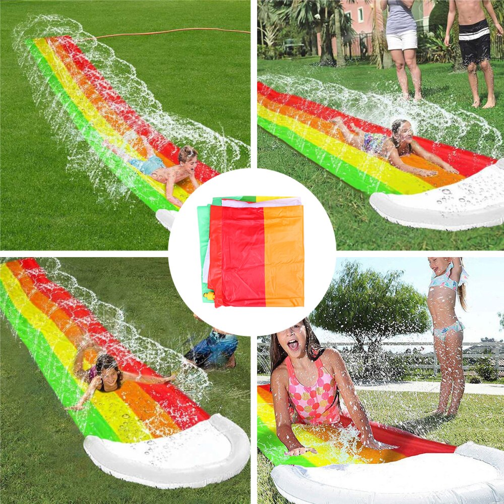 1Pc Water Slide Built In Water Sprayer Backyard PVC Durable Colorful Lawn Water Slide Summer Water Slide Water Sports Slider Wat