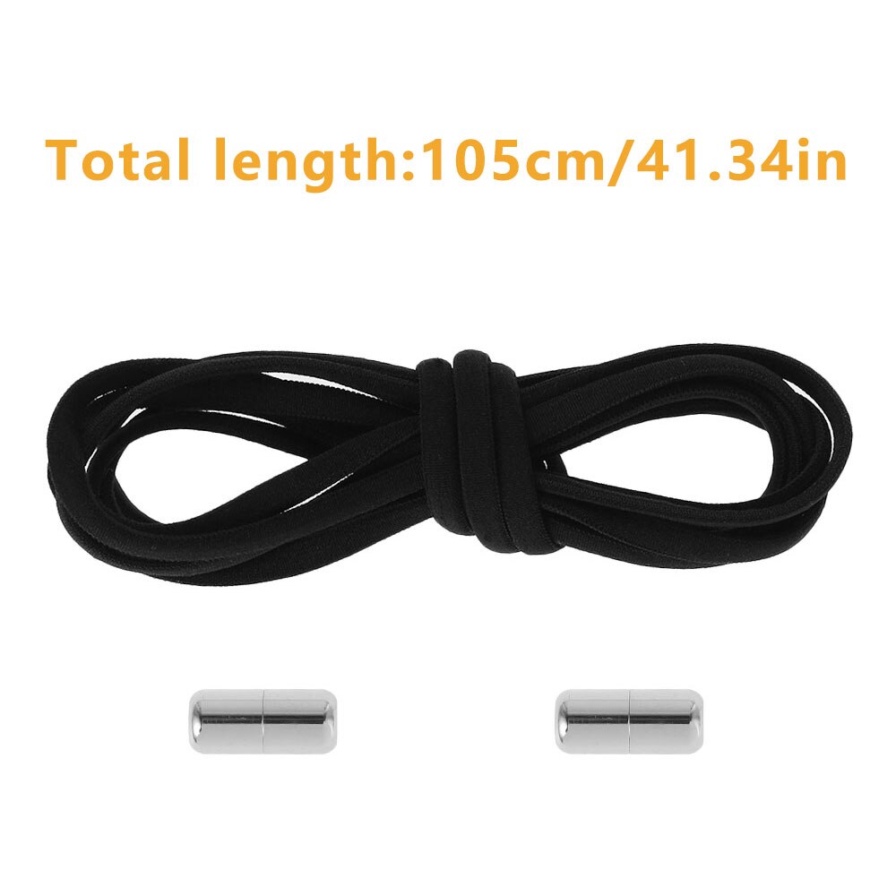 1Pair Elastic No Tie Shoelaces Metal Lock Shoe Laces Lazy Lock Laces Shoe Strings for Kids Adult Sneakers Semicircle Shoestrings