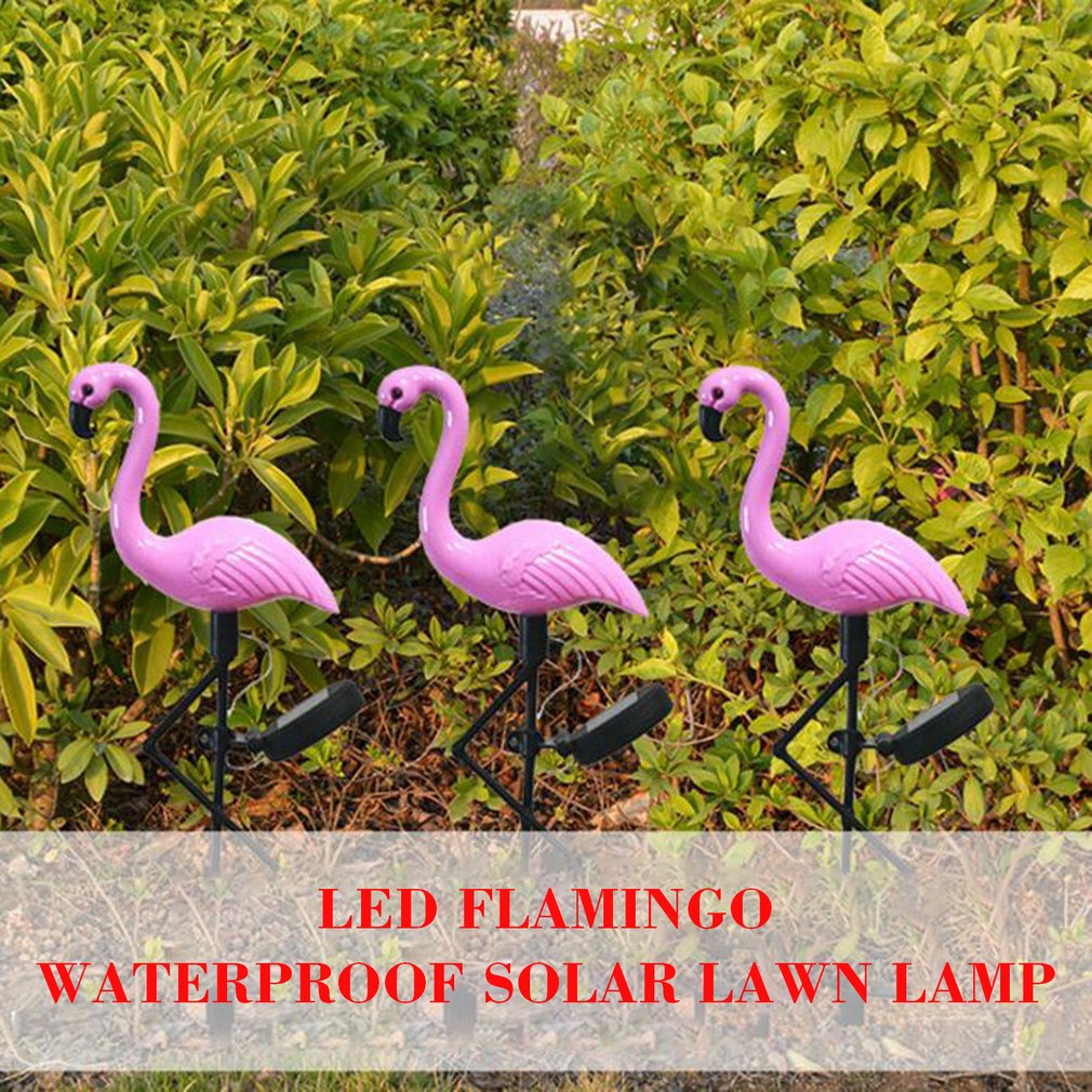 3 kpl led-flamingo vedenpitävä aurinkokennovalo ulkopuutarhan koristelu kevyt puutarhalattia maisemavaloilla