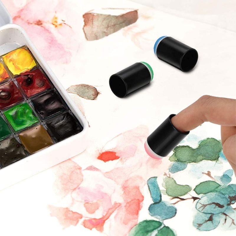 Finger Sponge Daubers with Storage Case 40 Pack Craft Sponge Daubers for Drawing Painting Ink Craft Stamping Card Making