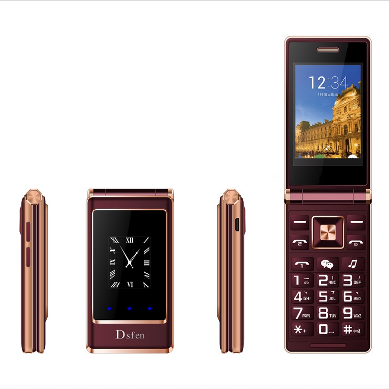 Téléphone portable à clapet avec casque et double écran, compatible avec clavier russe, pour seniors (pk tkexun  g10)