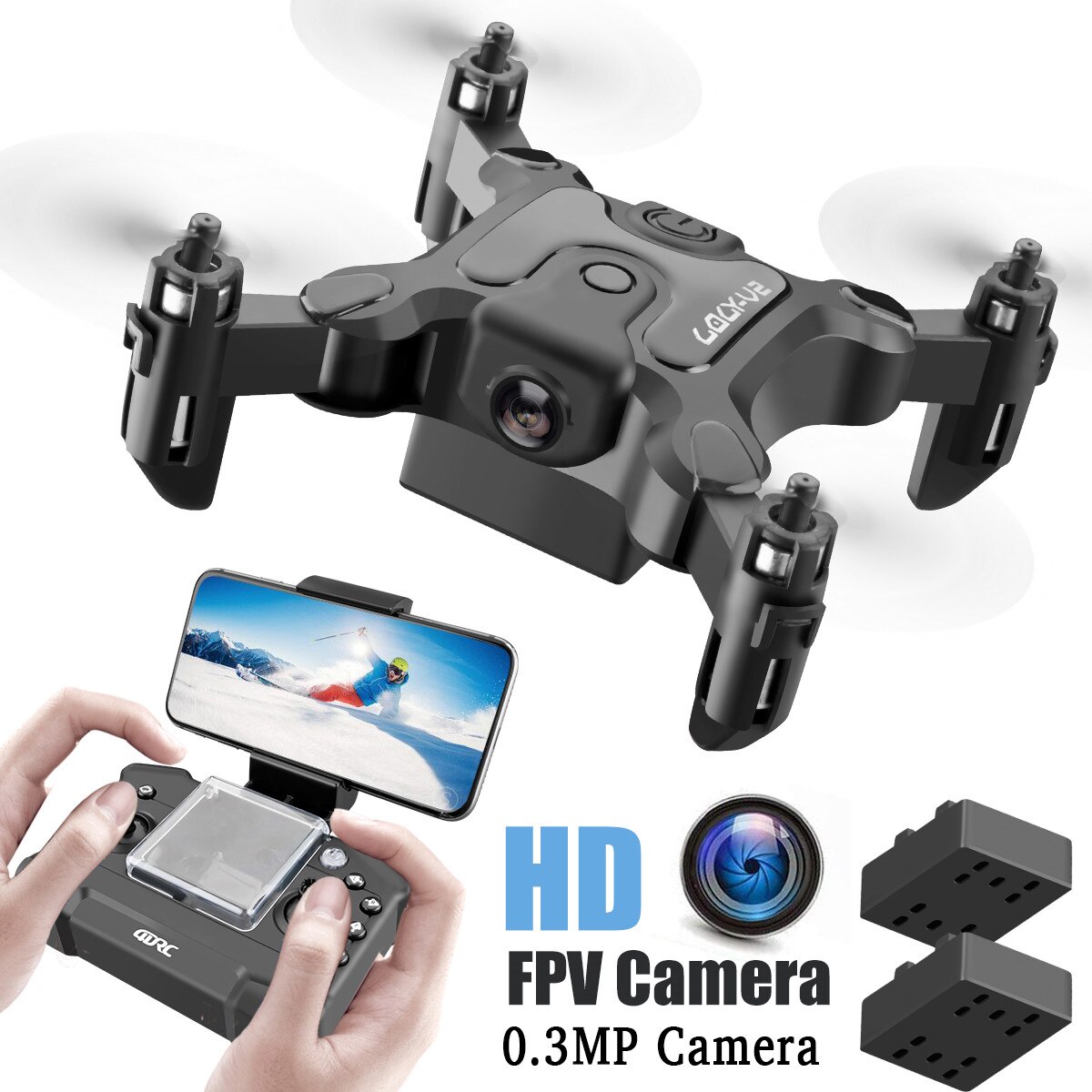 KaKBeir Mini Drone HD Camera Hight Hold Mode RC Quadcopter RTF WiFi FPVQuadcopter Follow Me RC Helicopter Quadrocopter Kid': 30WP 2BA