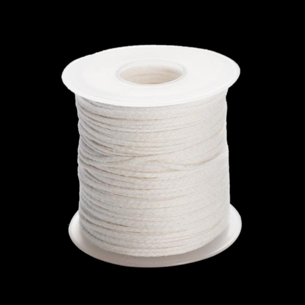 Carrete de algodón cuadrado trenza mechas para velas mecha Core 61m x 2,5mm para DIY lámparas de aceite, fabricación de velas suministros de fabricación de velas mecha