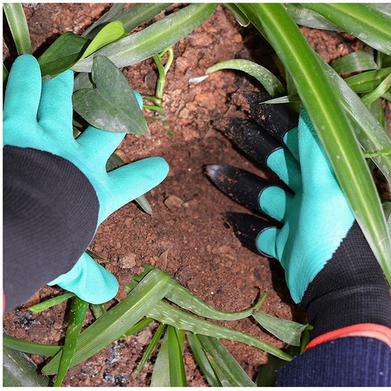 Gants de jardin en plastique ABS, 1 paire, 4 gants en caoutchouc avec griffes, faciles à creuser et à planter pour creuser et planter, rapide