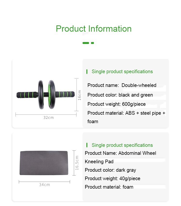 4 in 1 Fitness Exercise Training Hand Grip Push up bar and keen pad AB Wheel Roller set