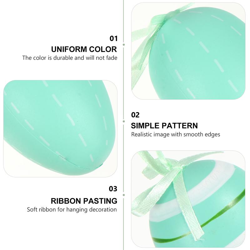 18 stücke Kreative DIY Ostern Ei Dekorative Kunststoff Ei Anhänger Party Dekorationen