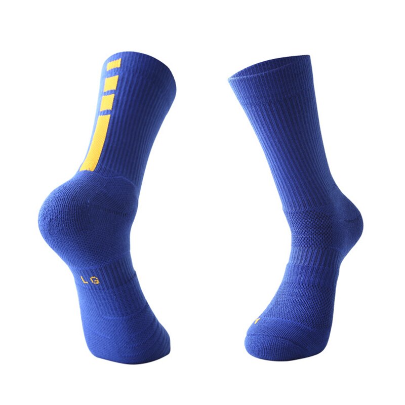 Voksne mænds basketballsokker tyk bund slidstærke sportssokker til jogging løbende atletiske sokker: Blå