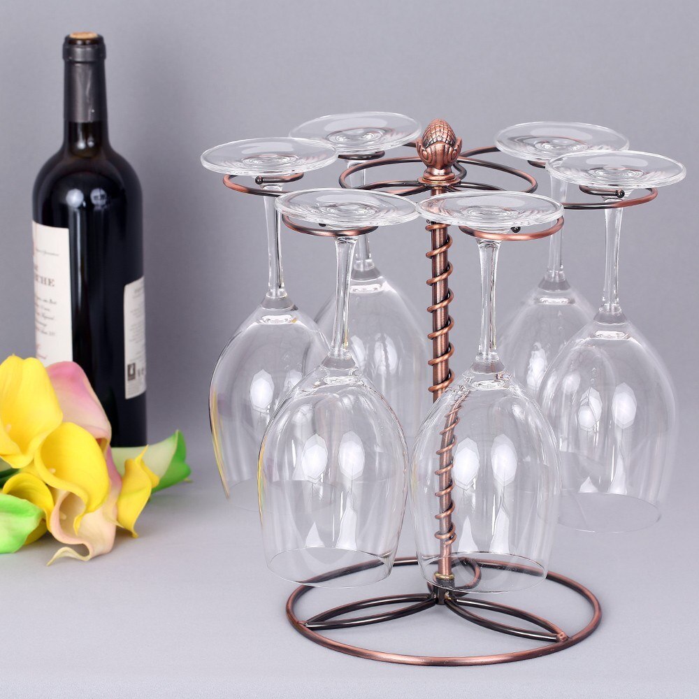 Wine Glass Rack Red Wine Glass Drying Rack Glass Rack 6 Wine Glass Stemware Storage Display Rack Stand Free-standing Wine Glass