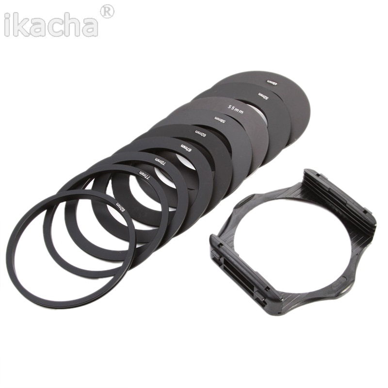 Camera Ring Adapter 9 Adapter Ring 49mm 52mm 55mm 58mm 62mm 67mm 72mm 77mm 82mm ring + filter houder set voor cokin p serie