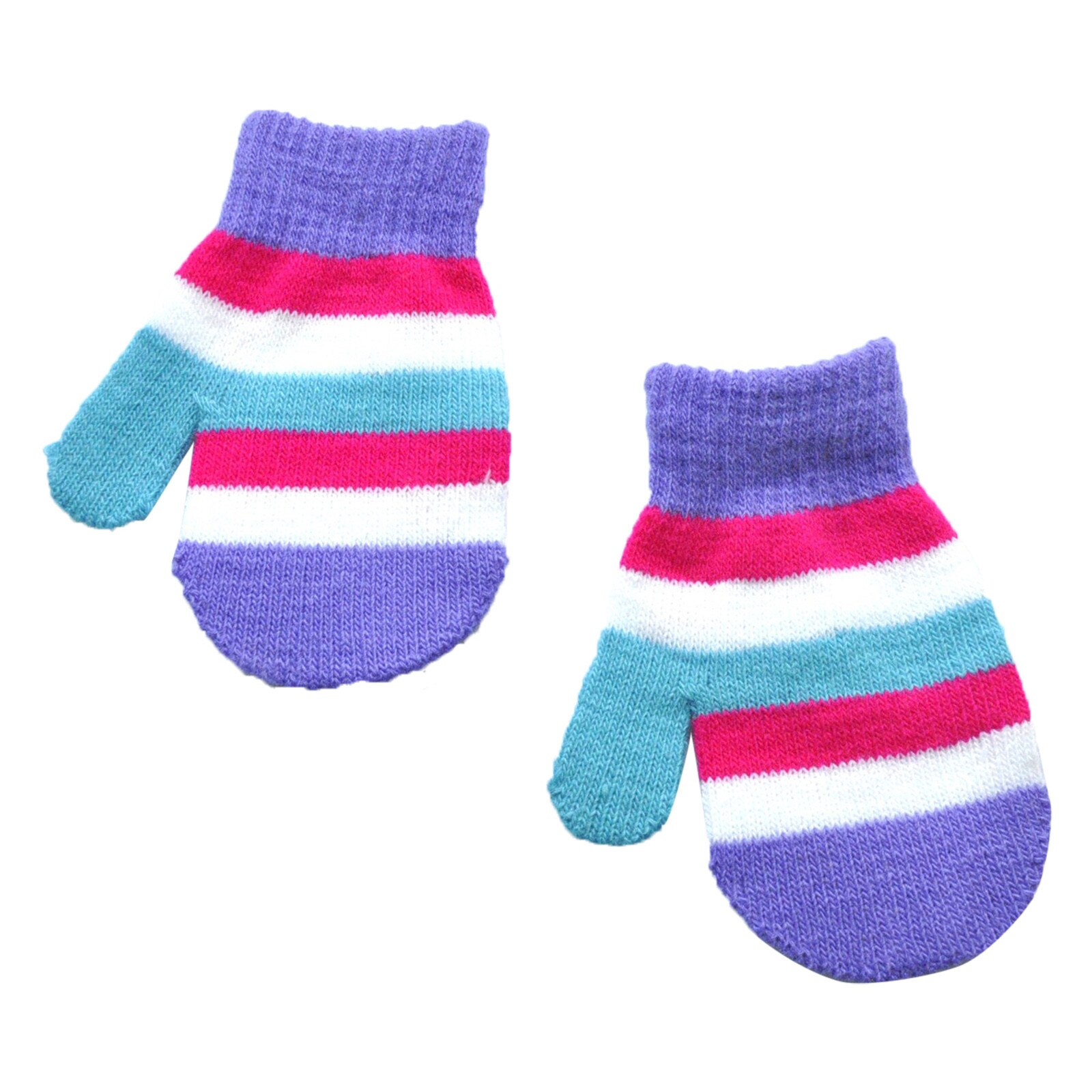 Telotuny 1 Pairs Kinderen Kids Winter Warm Handschoenen Peuter Meisjes Jongens Leuke Gestreepte Gebreide Wanten Baby Baby Vinger Handschoenen 1130: A