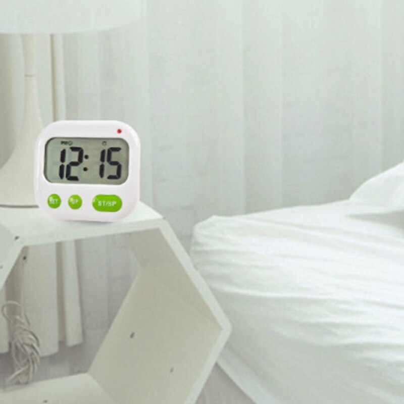 Alarm Clock Digital LCD Vibration Clock Battery Operated Modern Portable Timer Clock with Backlight Compatible w/ Home