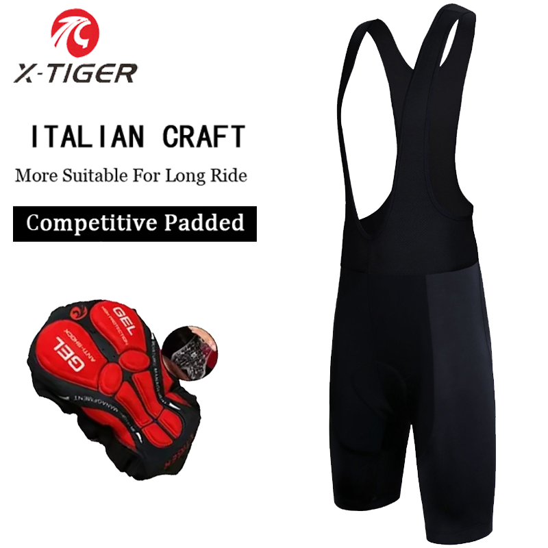 X-TIGER bavoirs de cyclisme Shorts 5D Gel Pad Pro Lycra rembourré vtt vélo de route bavoirs Shorts respirant hommes VTT bavoirs Shorts