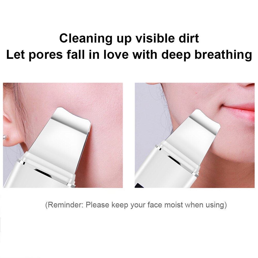 Ultrasonic Skin Scrubber Deep Face Cleaner Machine Dirt Blackhead Removal Facial Lifting Peeling Reduce Wrinkles Skin Scrubber