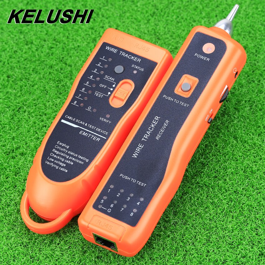 KELUSHI RJ45 RJ11 XQ-350 di Rete Ethernet attraverso Cavo tester filo inseguitore Cavo cercatori