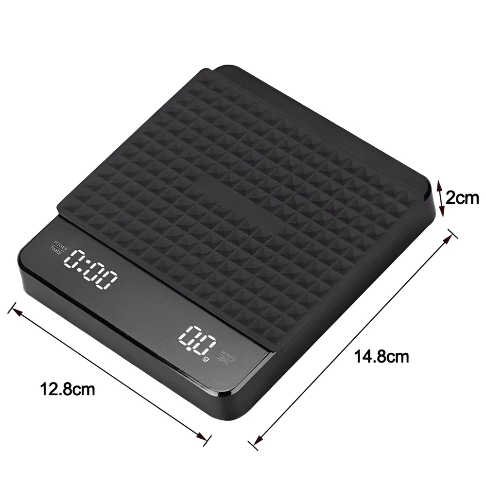 Usb-laddningsbar digital display för hemmakök med tidtagning, kaffevåg med 3kg/0.1g touchknappar, elektronisk bagerivåg: Mörk khaki