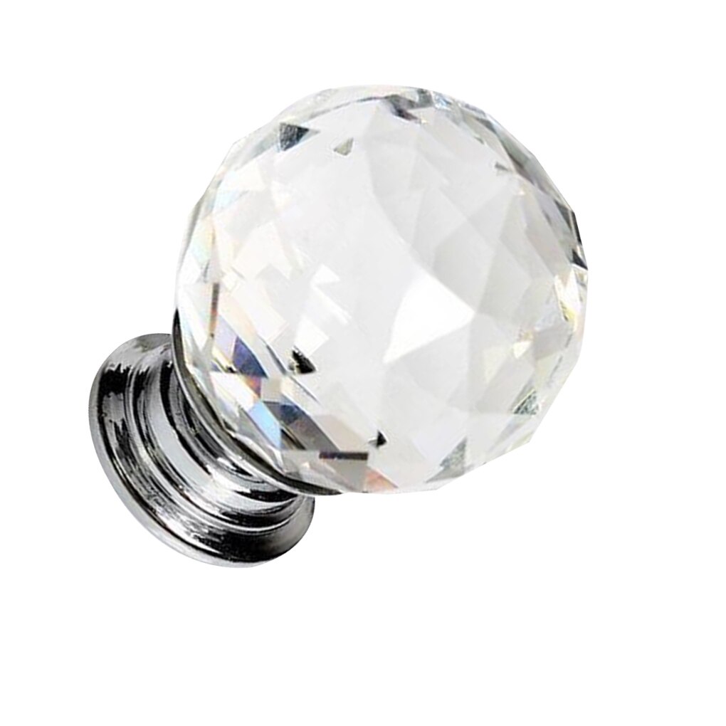 10PCS/Lots 30MM Crystal Glass Ball Handle Handles Single Hole European Cabinet Door Drawer Handle Furniture Hardware Accessories