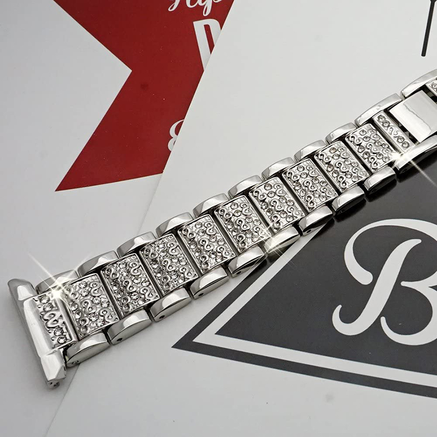 Pulsera brillante para Fitbit Versa 2/3, repuesto de Correa para Fitbit Sense, accesorios de Correa de reloj de Metal para mujer