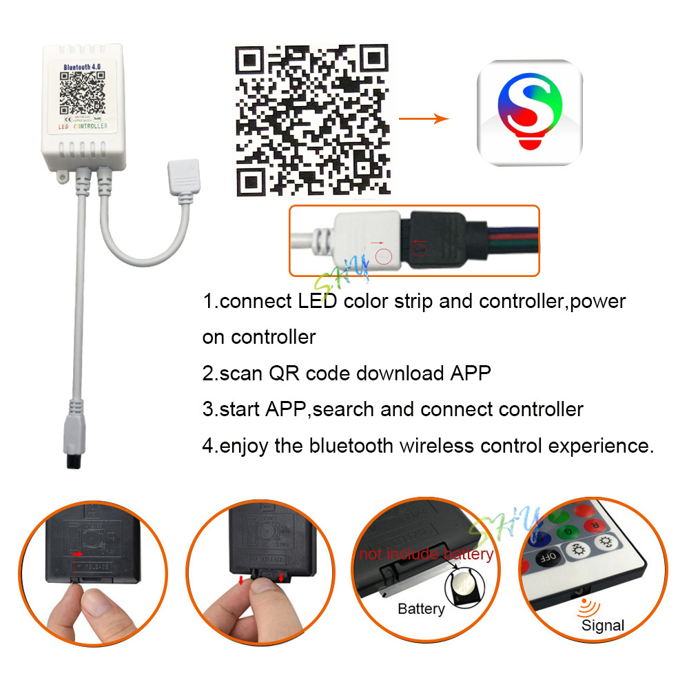 Led RGB Controller 24 Keys LED IR Bluetooth Controller 24 key RGB Controller For LED Strip SMD 5050/3528 LED Remote