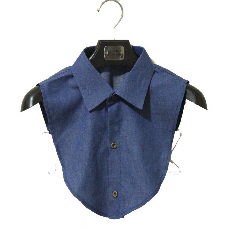 Vrouwen Denim Nep Kraag Blouse Vintage Afneembare Shirt Mens Shirt Valse Kraag Revers Blouse Half Shirt Top Kleding Accessoires: 14