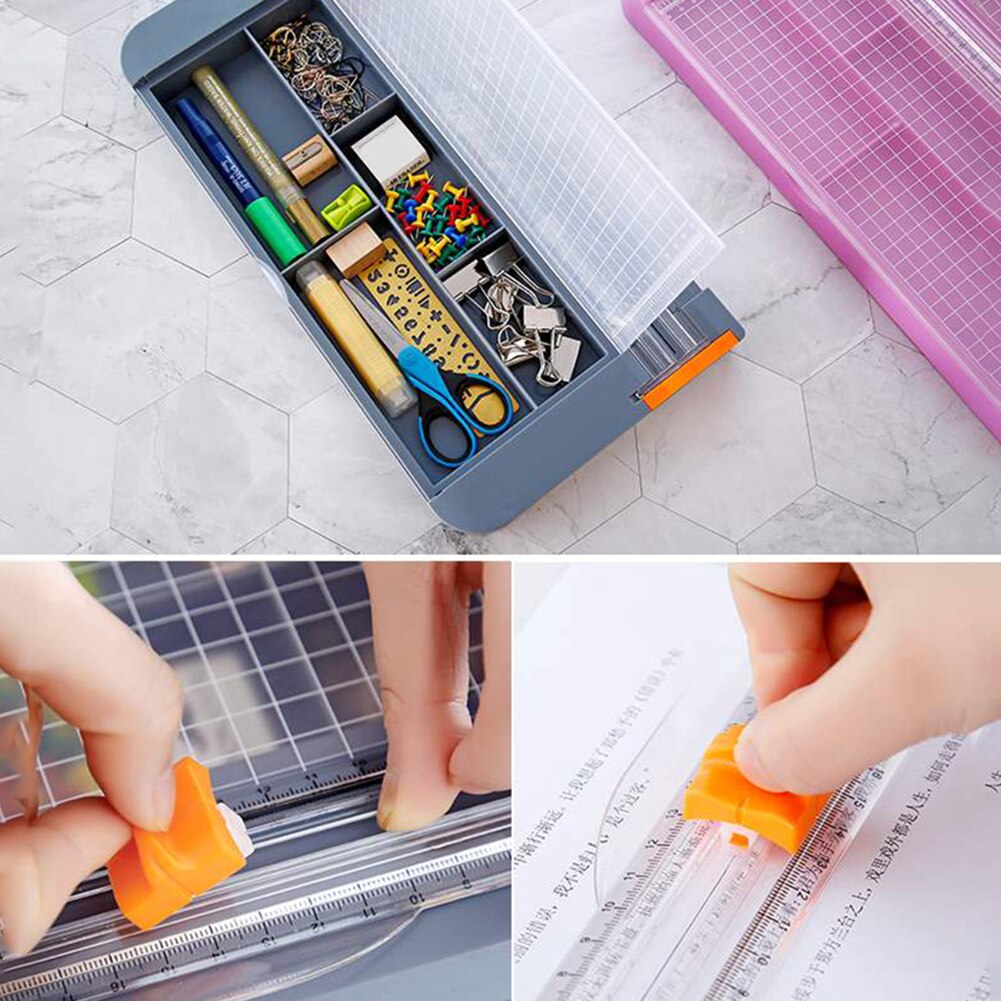 Portable Manual A4 Paper Trimmer Cutter Storage Box Art Trimmer Crafts Photo Labels Scrapbook Blades DIY Cutting Machine