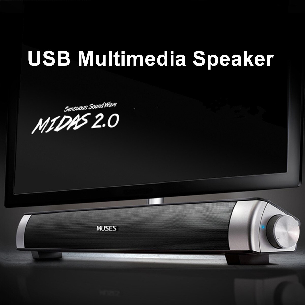 Multimedia Audio HIFI Stereo Wired Soundbar Speaker System 6W USB Sound Bar For Computer PC Laptop Desktop Smart Phone