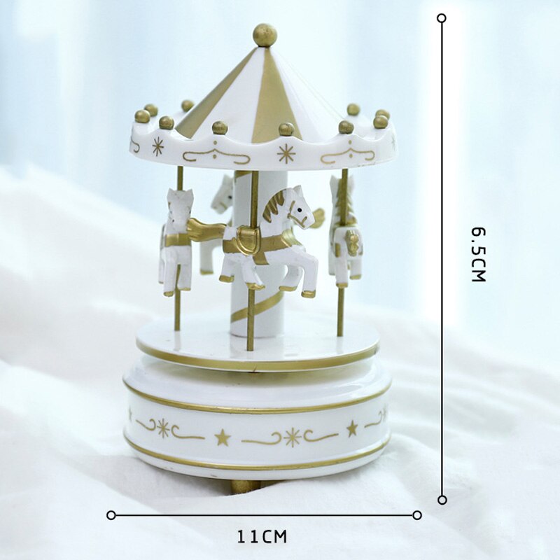 Romantic Carousel Horse Music Box Toy Artistic Wooden Carousel Music Boxes SMD66