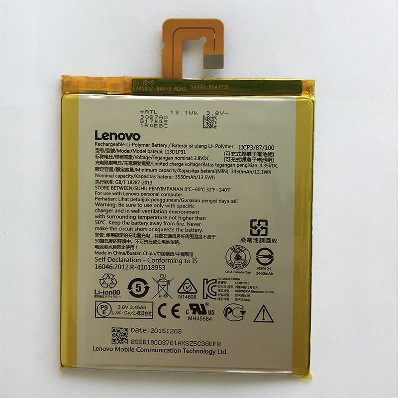 Batterie originale pour Lenovo Pad A3500 S5000 S5000-H tab3 7 TB3 710i 710F tab 2 A7 A7-30 A7-10F A7-20F