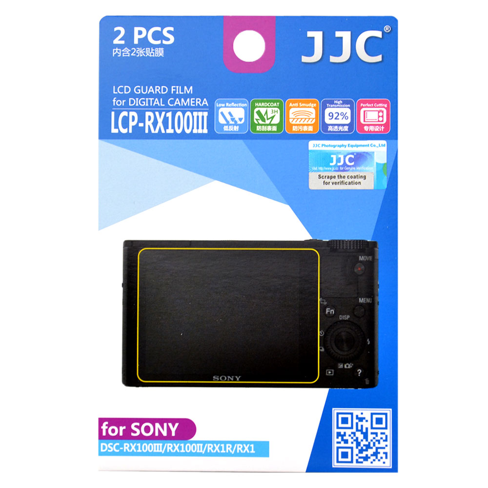 JJC LCD Guard Film Screen Protector voor Sony RX100 VI/RX100M6/RX100M5/RX100V/RX100IV/RX100III /RX100II/RX100/RX1R/RX1R II/RX1