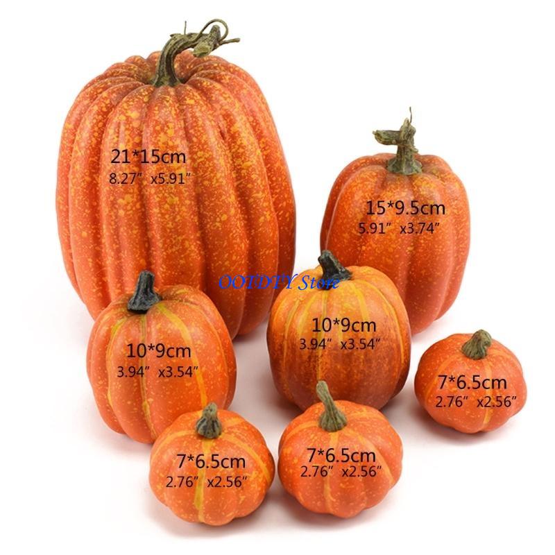 367A Halloween Fall Harvest Festival Conjunto decoração para casa com 7 abóboras espuma
