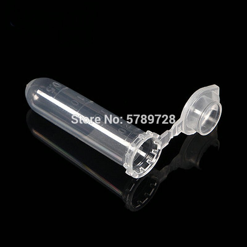 Tubo de centrífuga de plástico transparente con escala, tubo centrífugo de fondo redondo con tapa de glándula en laboratorio, 2ml, 500 Uds.