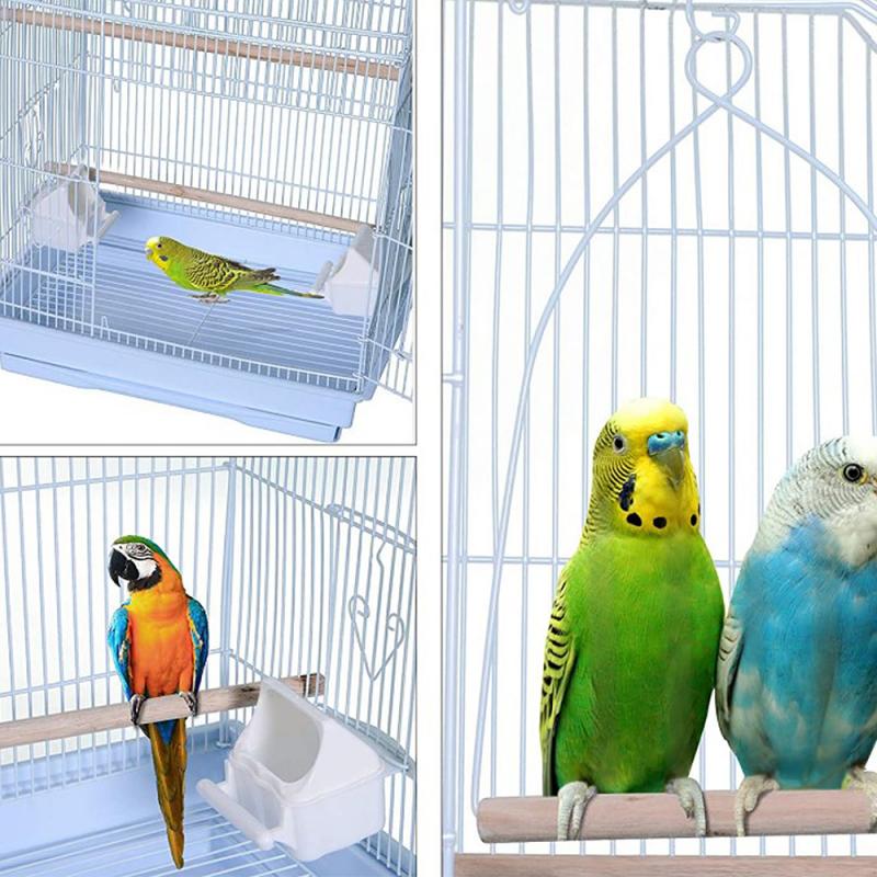 Jaula blanca para pájaros de doble capa, casa para exteriores, de alambre, jaula grande para pájaros, loro Canario para periquitos, aviario canario con ruedas, HWC