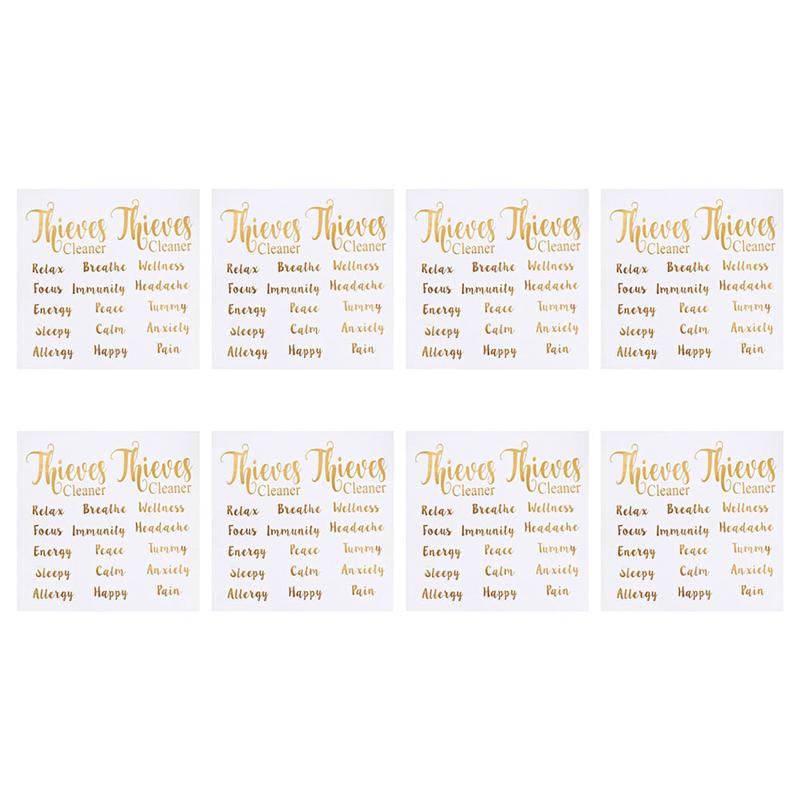 Étiquettes adhésives pour huiles essentielles, étiquette autocollante pour bouteille, étiquette autocollante pour organisateur de bouteilles d&#39;huile essentielle, 10 feuilles: WHITE