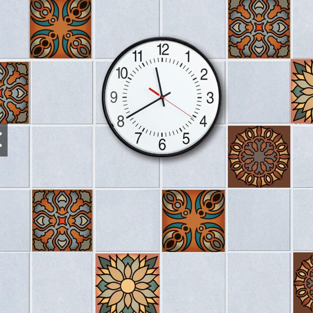 Blommönster tapet trappklistermärke retro marockansk stil kakel väggdekaler kök badrum toalett midja linje heminredning