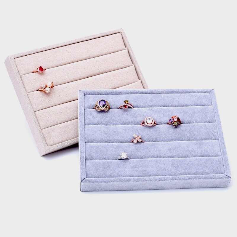 Anneau classique présentoir bijoux présentoir velours lin bijoux présentoir plateau velours lin