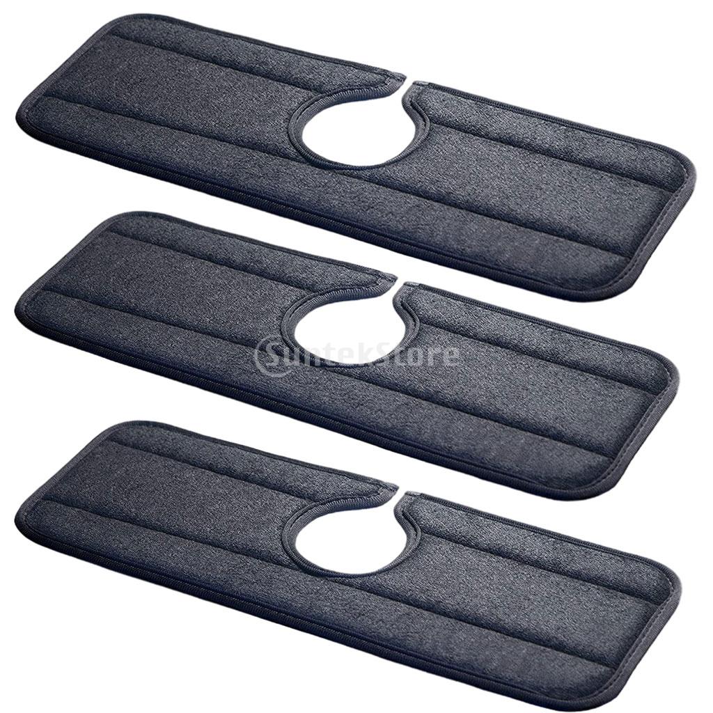 Køkken vandhane wraparound absorberende måtte vandhane drypfanger til bondehus vandhane stænk bordplade beskytter til badeværelse: Sort  b 3 stk