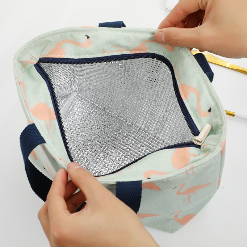 Grappige Cartoon Kids Bento Cooler Zakken Lunch Tas Voor Vrouwen Flamingo Thermische Ontbijt Eten Doos Draagbare Picknick Reizen